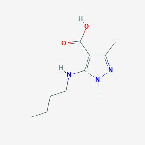 molecular formula C10H17N3O2 B15303574 5-(Butylamino)-1,3-dimethyl-1h-pyrazole-4-carboxylic acid 