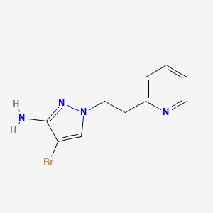 molecular formula C10H11BrN4 B15303583 4-Bromo-1-(2-(pyridin-2-yl)ethyl)-1h-pyrazol-3-amine 