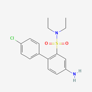 molecular formula C16H19ClN2O2S B15303594 4-amino-4'-chloro-N,N-diethyl-[1,1'-biphenyl]-2-sulfonamide 