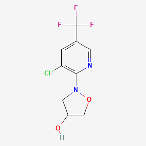 molecular formula C9H8ClF3N2O2 B1530360 2-[3-氯-5-(三氟甲基)吡啶-2-基]-1,2-恶唑烷-4-醇 CAS No. 1357147-43-3