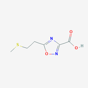 molecular formula C6H8N2O3S B15303611 5-(2-(Methylthio)ethyl)-1,2,4-oxadiazole-3-carboxylic acid 