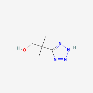 molecular formula C5H10N4O B15303629 2-methyl-2-(1H-1,2,3,4-tetrazol-5-yl)propan-1-ol 