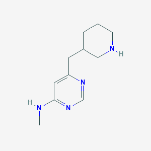 molecular formula C11H18N4 B1530364 N-methyl-6-(piperidin-3-ylmethyl)pyrimidin-4-amine hydrochloride CAS No. 1316219-20-1