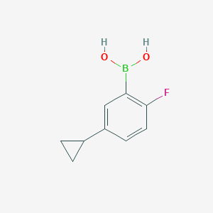 molecular formula C9H10BFO2 B1530367 5-Cyclopropyl-2-fluorophenylboronic acid CAS No. 1586045-56-8