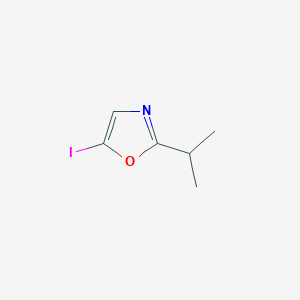 molecular formula C6H8INO B15303678 5-Iodo-2-(propan-2-yl)-1,3-oxazole 