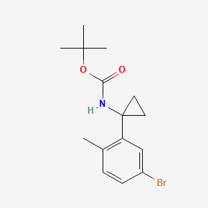 molecular formula C15H20BrNO2 B15303690 tert-Butyl (1-(5-bromo-2-methylphenyl)cyclopropyl)carbamate 