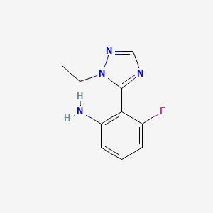 molecular formula C10H11FN4 B15303714 2-(1-Ethyl-1h-1,2,4-triazol-5-yl)-3-fluoroaniline 