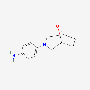 molecular formula C12H16N2O B1530372 4-{8-Oxa-3-azabicyclo[3.2.1]octan-3-yl}aniline CAS No. 1416369-78-2