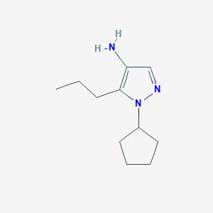 molecular formula C11H19N3 B1530374 1-cyclopentyl-5-propyl-1H-pyrazol-4-amine CAS No. 1461714-11-3