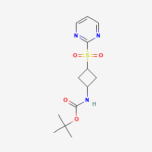 tert-butyl N-[(1r,3r)-3-(pyrimidine-2-sulfonyl)cyclobutyl]carbamate