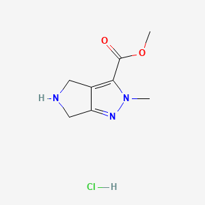 molecular formula C8H12ClN3O2 B15303751 methyl 2-methyl-2H,4H,5H,6H-pyrrolo[3,4-c]pyrazole-3-carboxylate hydrochloride 