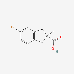 molecular formula C11H11BrO2 B15303754 5-bromo-2-methyl-2,3-dihydro-1H-indene-2-carboxylic acid 