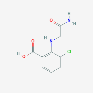 molecular formula C9H9ClN2O3 B15303774 2-[(Carbamoylmethyl)amino]-3-chlorobenzoic acid 