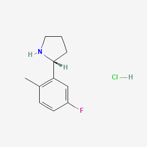 molecular formula C11H15ClFN B1530378 (R)-2-(5-Fluoro-2-methylphenyl)pyrrolidine hydrochloride CAS No. 1381929-21-0