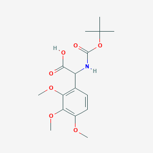 molecular formula C16H23NO7 B15303788 (2R)-2-[(Tert-butoxy)carbonylamino]-2-(2,3,4-trimethoxyphenyl)acetic acid 