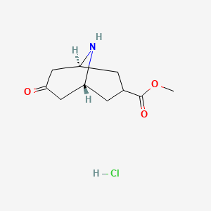 molecular formula C10H16ClNO3 B15303810 methyl (1R,3r,5S)-7-oxo-9-azabicyclo[3.3.1]nonane-3-carboxylate hydrochloride 