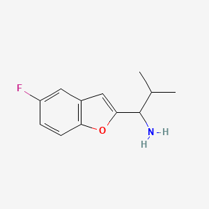 molecular formula C12H14FNO B15303811 1-(5-Fluorobenzofuran-2-yl)-2-methylpropan-1-amine 