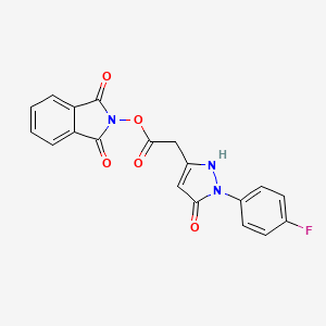 molecular formula C19H12FN3O5 B15303850 1,3-dioxo-2,3-dihydro-1H-isoindol-2-yl 2-[1-(4-fluorophenyl)-5-oxo-2,5-dihydro-1H-pyrazol-3-yl]acetate 