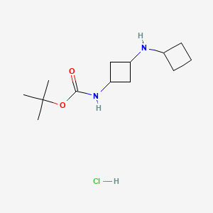 rac-tert-butyl N-[(1r,3r)-3-(cyclobutylamino)cyclobutyl]carbamate hydrochloride, trans