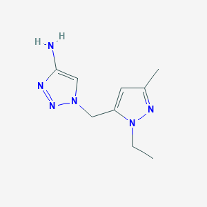 molecular formula C9H14N6 B15303916 1-((1-Ethyl-3-methyl-1h-pyrazol-5-yl)methyl)-1h-1,2,3-triazol-4-amine 