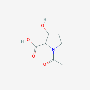 molecular formula C7H11NO4 B15303925 1-Acetyl-3-hydroxypyrrolidine-2-carboxylic acid 