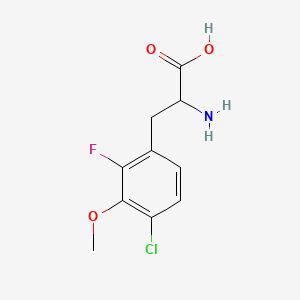 molecular formula C10H11ClFNO3 B1530397 4-氯-2-氟-3-甲氧基-DL-苯丙氨酸 CAS No. 1706418-83-8