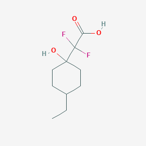 molecular formula C10H16F2O3 B15303991 2-(4-Ethyl-1-hydroxycyclohexyl)-2,2-difluoroacetic acid 