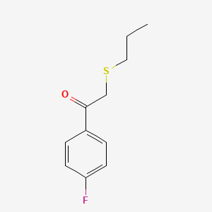 molecular formula C11H13FOS B15304004 1-(4-Fluorophenyl)-2-(propylthio)ethan-1-one 