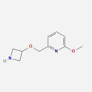 molecular formula C10H14N2O2 B15304012 2-((Azetidin-3-yloxy)methyl)-6-methoxypyridine 