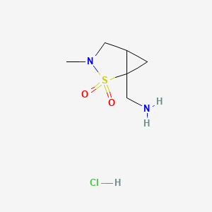 molecular formula C6H13ClN2O2S B15304048 1-(Aminomethyl)-3-methyl-2lambda6-thia-3-azabicyclo[3.1.0]hexane-2,2-dione hydrochloride 