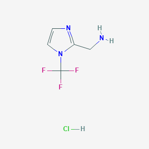 molecular formula C5H7ClF3N3 B15304061 1-[1-(trifluoromethyl)-1H-imidazol-2-yl]methanamine hydrochloride 