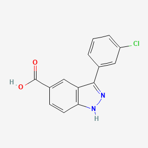 molecular formula C14H9ClN2O2 B15304127 3-(3-chlorophenyl)-1H-indazole-5-carboxylicacid 