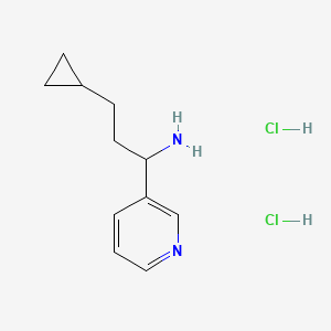 molecular formula C11H18Cl2N2 B15304170 3-Cyclopropyl-1-(pyridin-3-yl)propan-1-amine dihydrochloride 