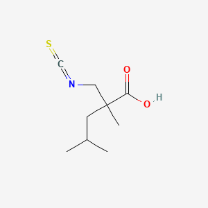 molecular formula C9H15NO2S B15304182 2-(Isothiocyanatomethyl)-2,4-dimethylpentanoic acid 