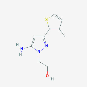 molecular formula C10H13N3OS B15304194 2-(5-Amino-3-(3-methylthiophen-2-yl)-1h-pyrazol-1-yl)ethan-1-ol 