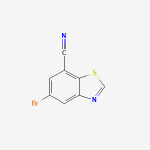 molecular formula C8H3BrN2S B15304199 5-Bromo-1,3-benzothiazole-7-carbonitrile 