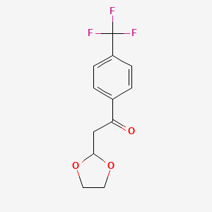 molecular formula C12H11F3O3 B1530420 2-(1,3-Dioxolan-2-yl)-1-(4-trifluoromethyl-phenyl)-ethanone CAS No. 1263366-02-4