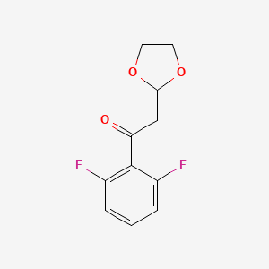molecular formula C11H10F2O3 B1530421 1-(2,6-Difluoro-phenyl)-2-(1,3-dioxolan-2-yl)-ethanone CAS No. 1263366-03-5