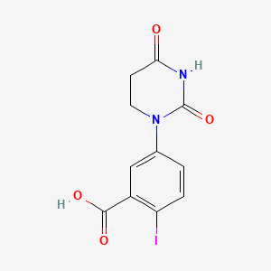 molecular formula C11H9IN2O4 B15304262 5-(2,4-Dioxohexahydropyrimidin-1-yl)-2-iodo-benzoic acid 