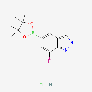 7-fluoro-2-methyl-5-(4,4,5,5-tetramethyl-1,3,2-dioxaborolan-2-yl)-2H-indazole hydrochloride