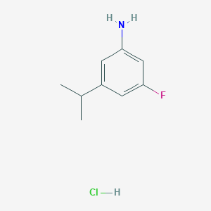 molecular formula C9H13ClFN B15304296 3-Fluoro-5-(propan-2-yl)aniline hydrochloride 