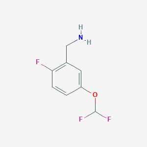 molecular formula C8H8F3NO B15304337 (5-(Difluoromethoxy)-2-fluorophenyl)methanamine 