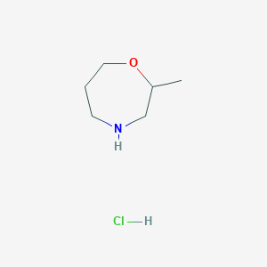 molecular formula C6H14ClNO B1530435 2-Methyl-1,4-oxazepane hydrochloride CAS No. 1246456-36-9