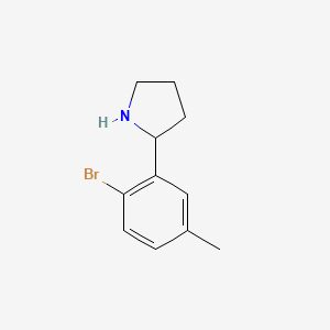 molecular formula C11H14BrN B15304363 2-(2-Bromo-5-methylphenyl)pyrrolidine 