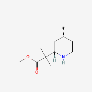 molecular formula C11H21NO2 B15304385 rac-methyl 2-methyl-2-[(2R,4S)-4-methylpiperidin-2-yl]propanoate 