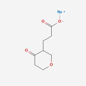 molecular formula C8H11NaO4 B15304405 Sodium 3-(4-oxooxan-3-yl)propanoate 