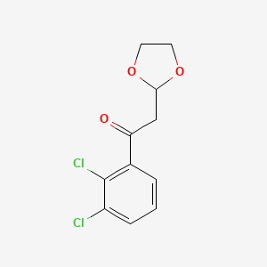 molecular formula C11H10Cl2O3 B1530441 1-(2,3-二氯苯基)-2-(1,3-二氧戊环-2-基)-乙酮 CAS No. 1263366-04-6