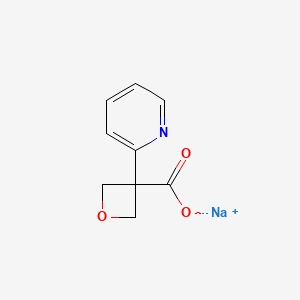 molecular formula C9H8NNaO3 B15304411 Sodium 3-(pyridin-2-yl)oxetane-3-carboxylate 