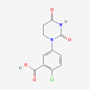 molecular formula C11H9ClN2O4 B15304419 2-Chloro-5-(2,4-dioxohexahydropyrimidin-1-yl)benzoic acid 