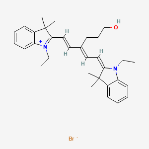 molecular formula C32H41BrN2O B15304445 1-ethyl-2-((1E,3E)-3-(2-((E)-1-ethyl-3,3-dimethylindolin-2-ylidene)ethylidene)-6-hydroxyhex-1-en-1-yl)-3,3-dimethyl-3H-indol-1-ium bromide 